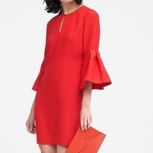 Banana Republic Red Bell Sleeve Dress
